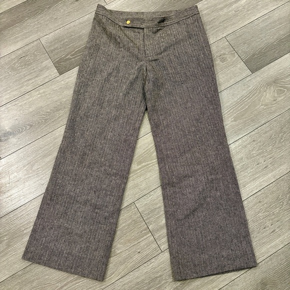 Tory Burch Pants - Tory Burch Wool Blend Wide Leg Herringbone Pattern Pants Size 8